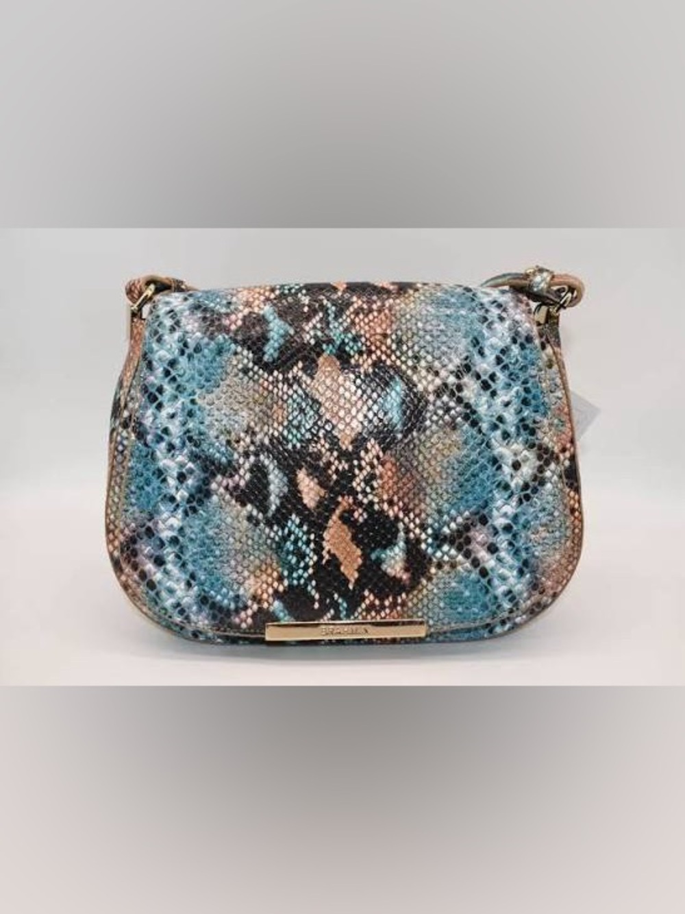 Women’s Brahmin Small Nadine Ocean Liyana Stylish Snake Print Crossbody Bag